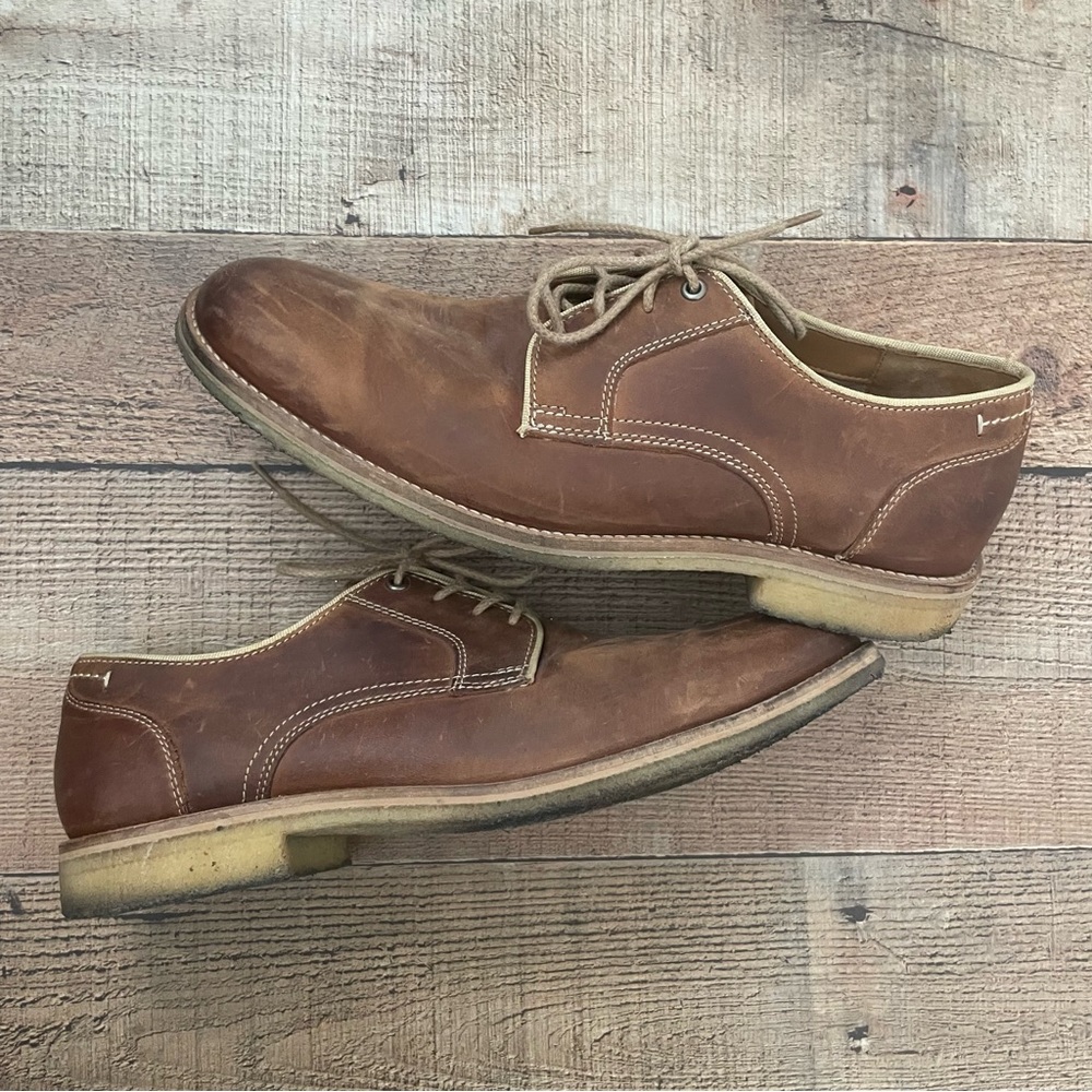 Johnston & Murphy Memory Foam Sheepskin Oxford Lace Up Shoes Mens Size 10.5 M
